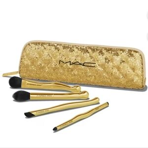 NIB MAC Cosmetics Gold Makeup Brush Set